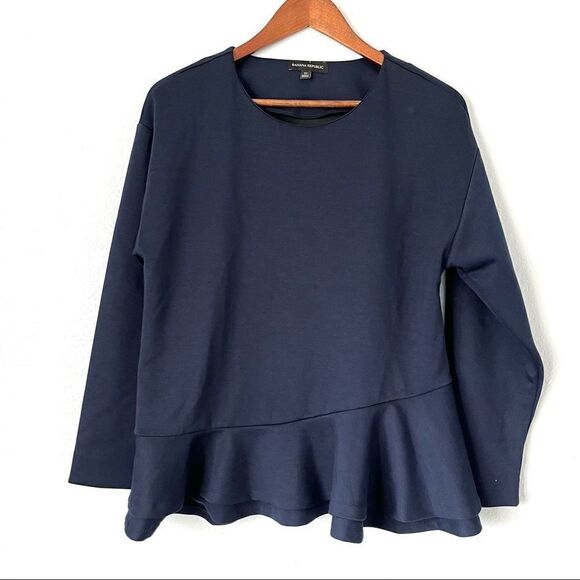 Banana Republic Long Sleeve Peplum Top Size M - Picture 1 of 6
